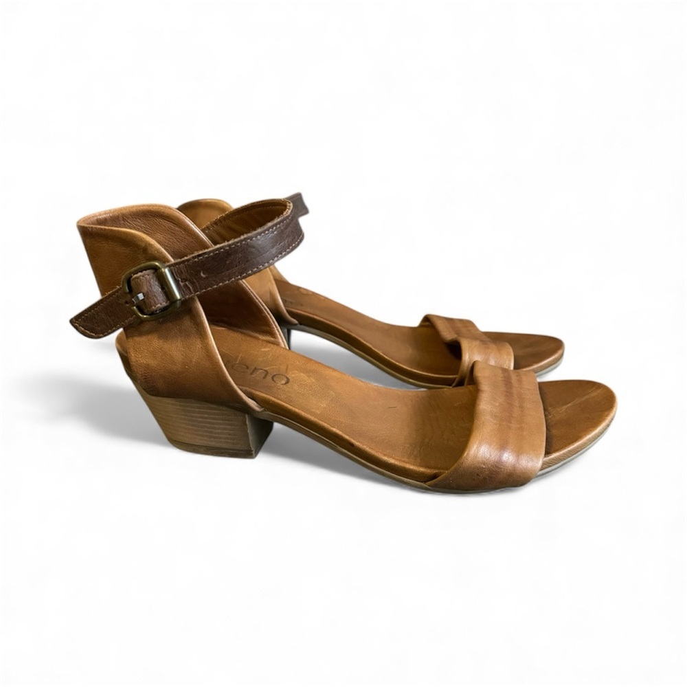 Bueno Sue Sandals Womens 39 Brown Leather Ankle Strap Comfort Shoes